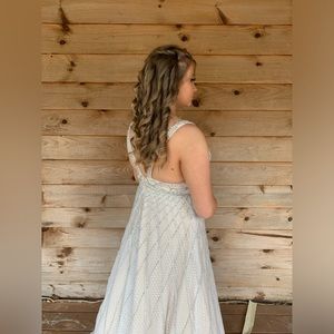 Off white, Nina Canacci prom dress, evening gown, size 16, retail price $1000